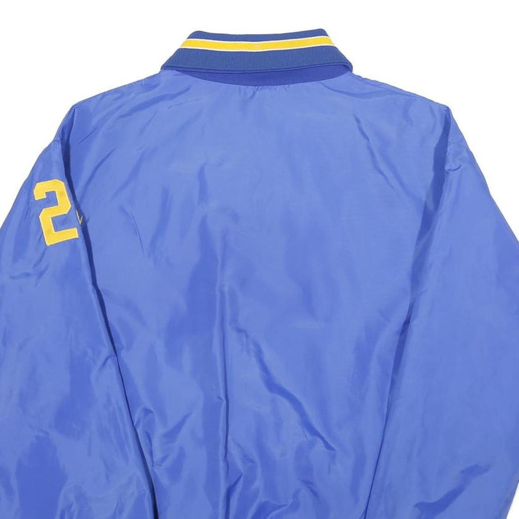 JOHN M GROVE Mens Blue & Yellow Varsity Jacket XL Nylon Button Casual Retro