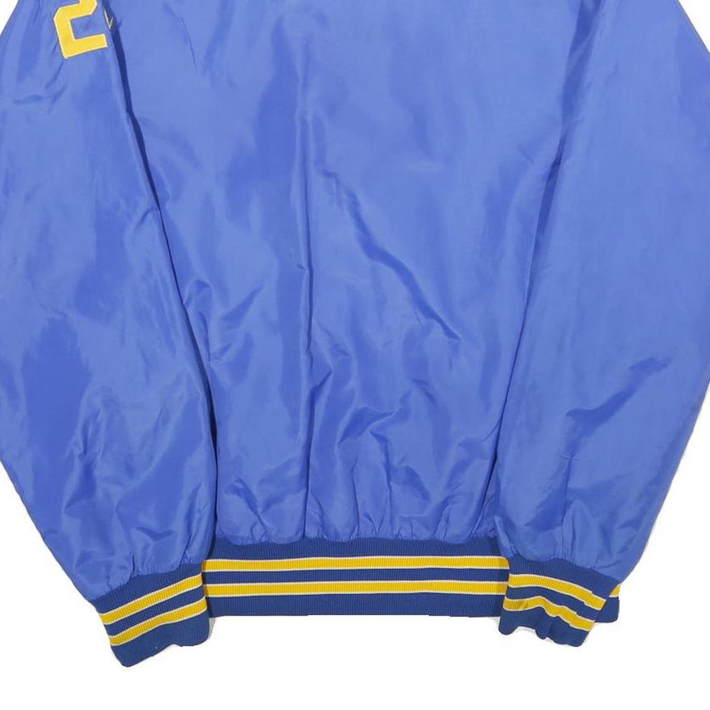 JOHN M GROVE Mens Blue & Yellow Varsity Jacket XL Nylon Button Casual Retro