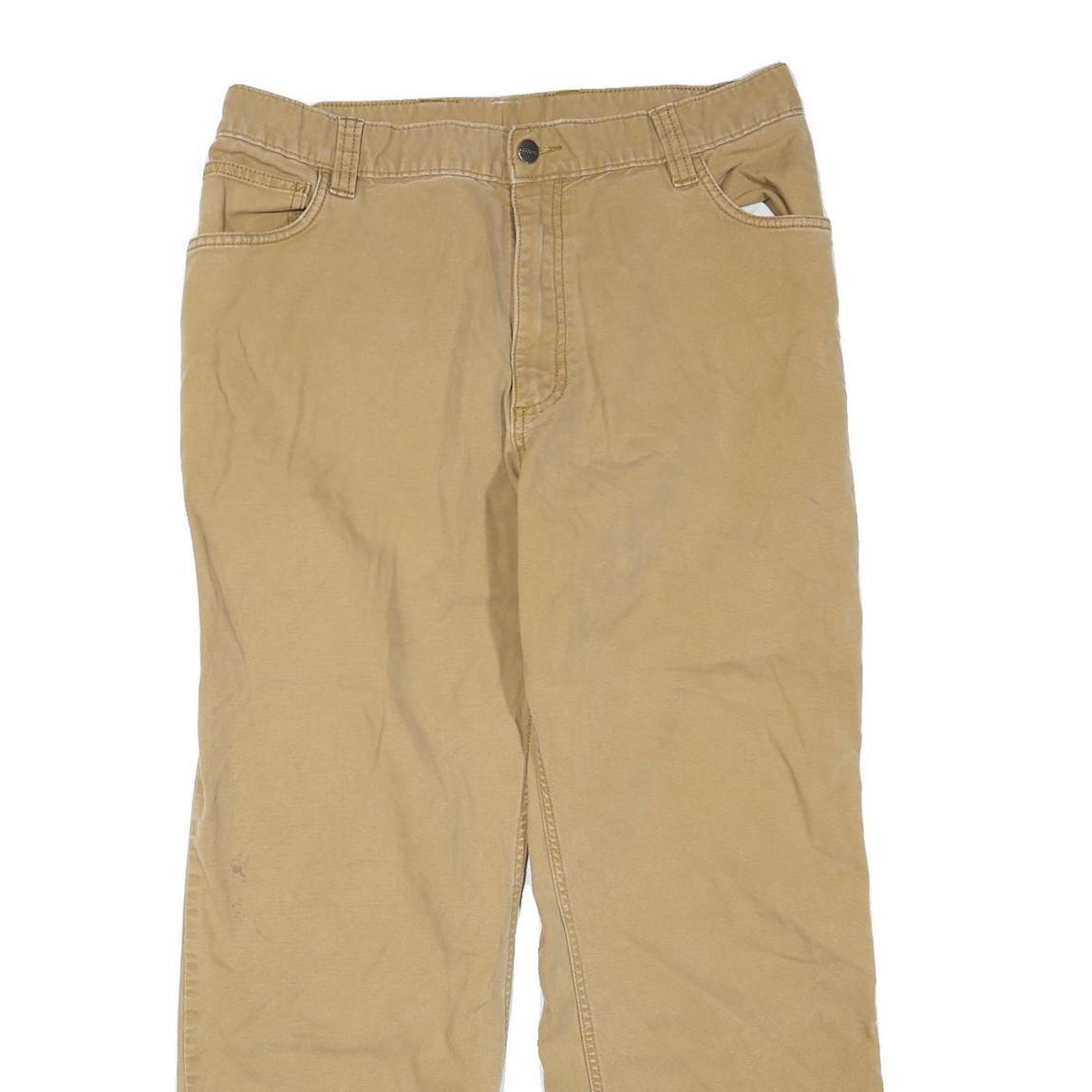 CARHARTT Mens Cotton Blend Beige Regular Fit Straight Leg Trousers W32 L27