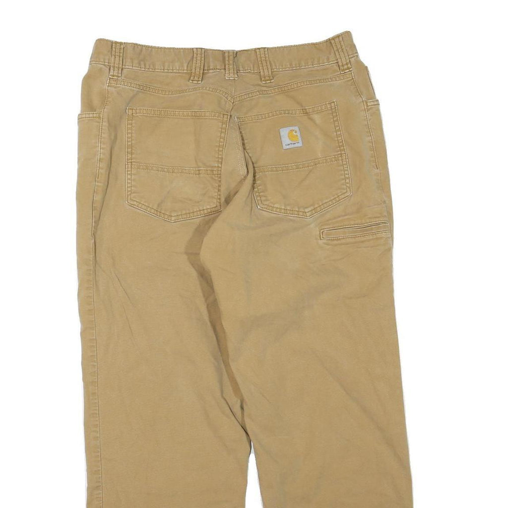 CARHARTT Mens Cotton Blend Beige Regular Fit Straight Leg Trousers W32 L27