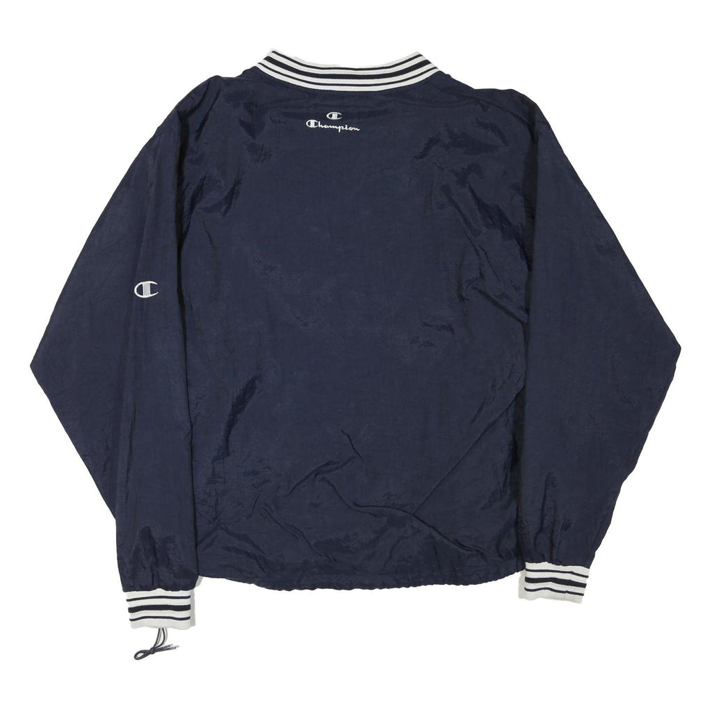 CHAMPION Mens Navy Blue Athletic Jacket L Polyester Blend Varsity Style