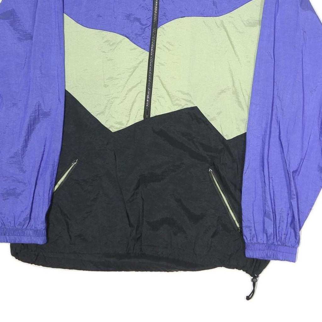 MOVING COMFORT Mens Purple & Green Nylon Zip Jacket M Lightweight Activewear