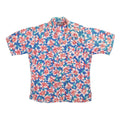 BOUVY Mens Blue & Pink Floral Rayon Shirt M Hawaiian Casual Summer Style