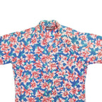 BOUVY Mens Blue & Pink Floral Rayon Shirt M Hawaiian Casual Summer Style