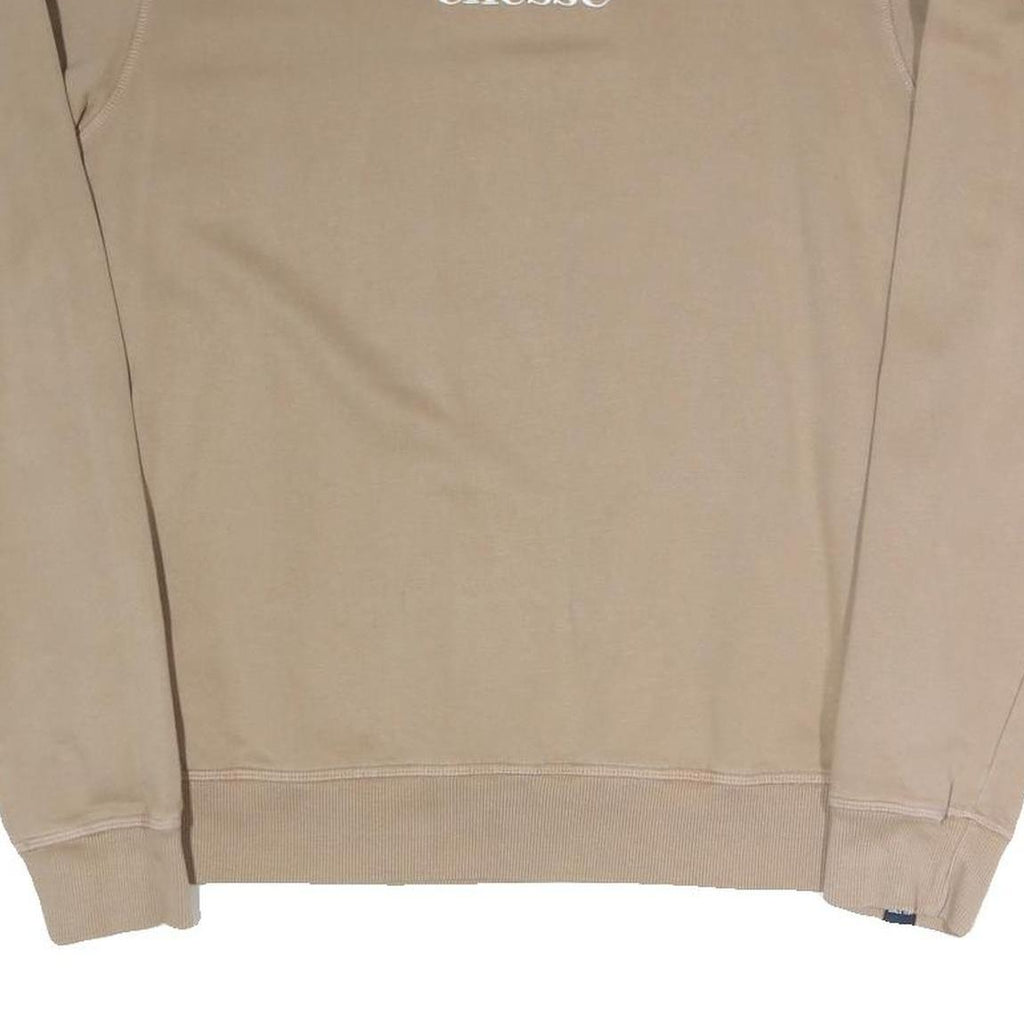 ELLESSE Womens Beige Cotton Blend Crew Neck UK 10 Sweatshirt Pullover Casual