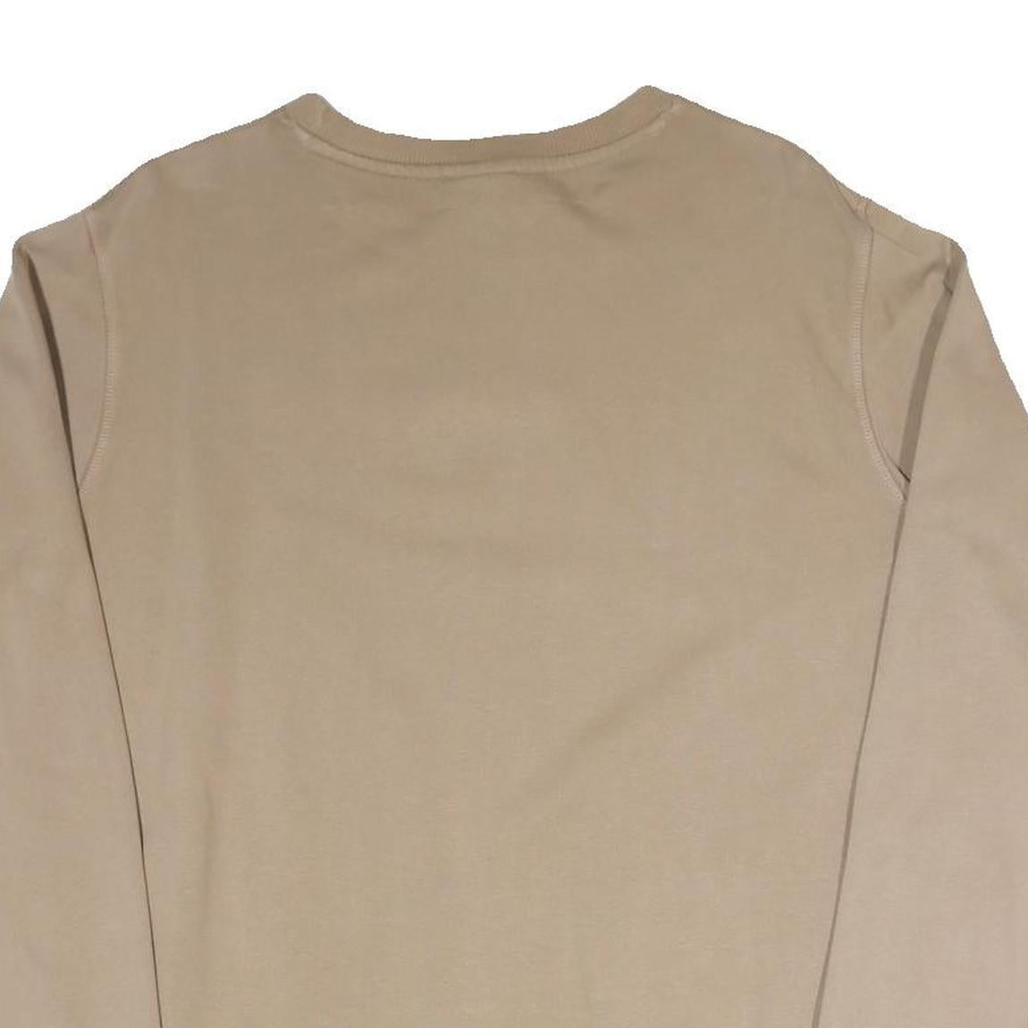 ELLESSE Womens Beige Cotton Blend Crew Neck UK 10 Sweatshirt Pullover Casual