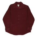 LL BEAN Mens Maroon Corduroy Shirt L Long Sleeve Button Down Casual Relaxed Fit