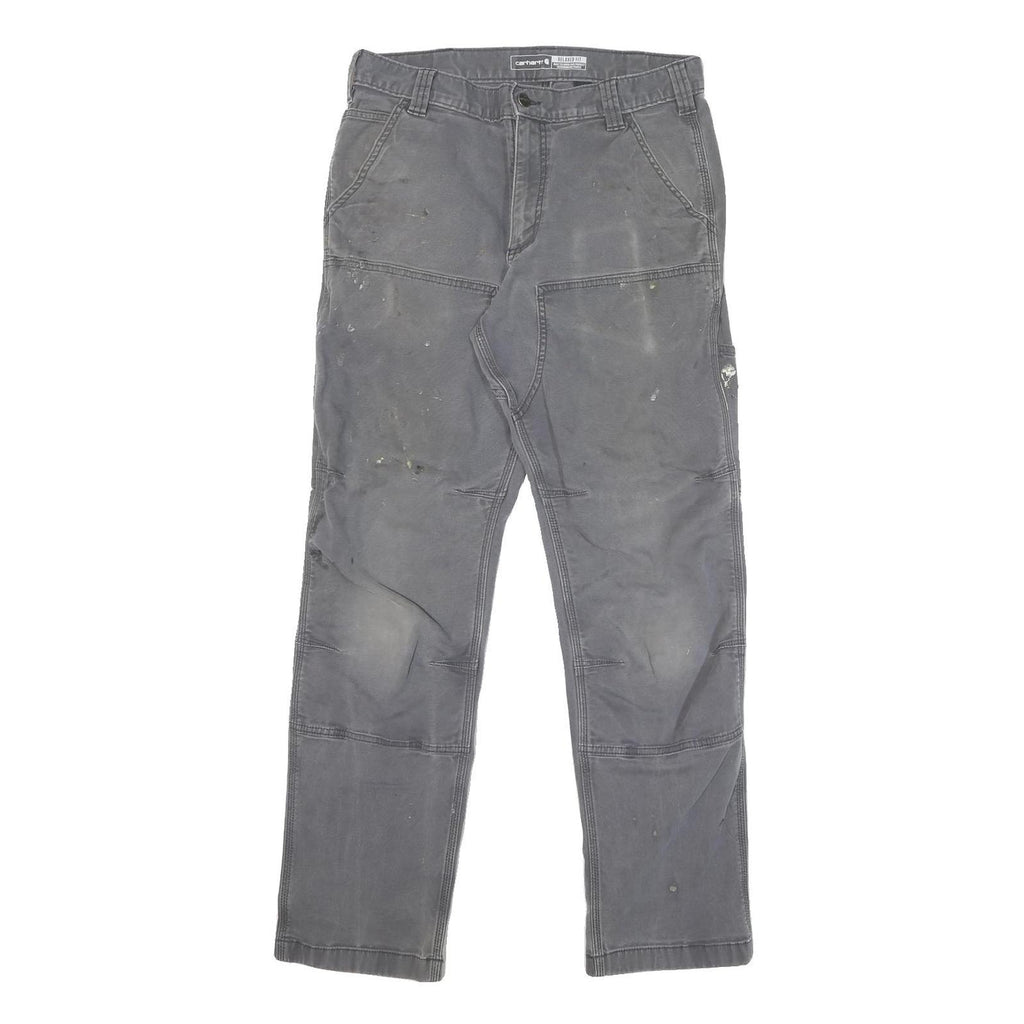 CARHARTT Mens Cotton Blend Grey Relaxed Straight Trousers W32 L32 Workwear