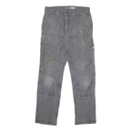 CARHARTT Mens Cotton Blend Grey Relaxed Straight Trousers W32 L32 Workwear