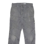 CARHARTT Mens Cotton Blend Grey Relaxed Straight Trousers W32 L32 Workwear
