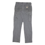 CARHARTT Mens Cotton Blend Grey Relaxed Straight Trousers W32 L32 Workwear