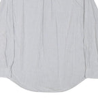 NAUTICA Mens White & Grey Check Casual Shirt L Cotton Blend Long Sleeve Button