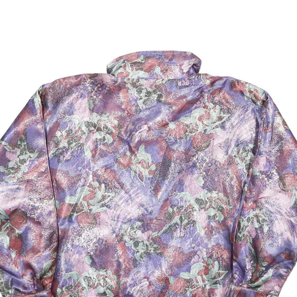 LAFAEL Womens Pink & Purple Floral Polyester Jacket XS Woven Zip Reversible