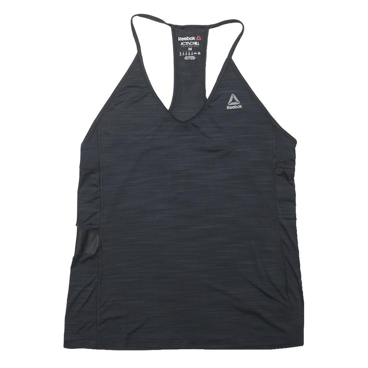 REEBOK Girls Black Racer Back Sports Tank Top M Activewear Fitness Gym