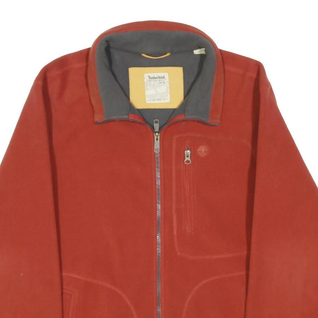 TIMBERLAND Mens Red Jacket M Polyester Blend Plain Zip Casual Outdoor