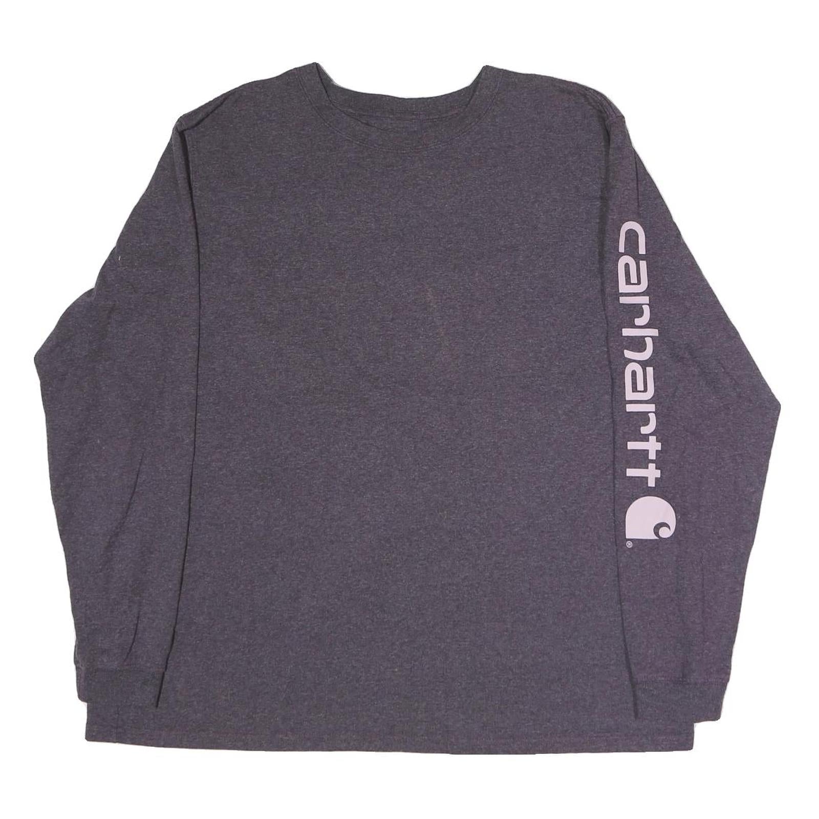 CARHARTT Womens Grey Long Sleeve Crew Neck T-Shirt XL Sleeve Print