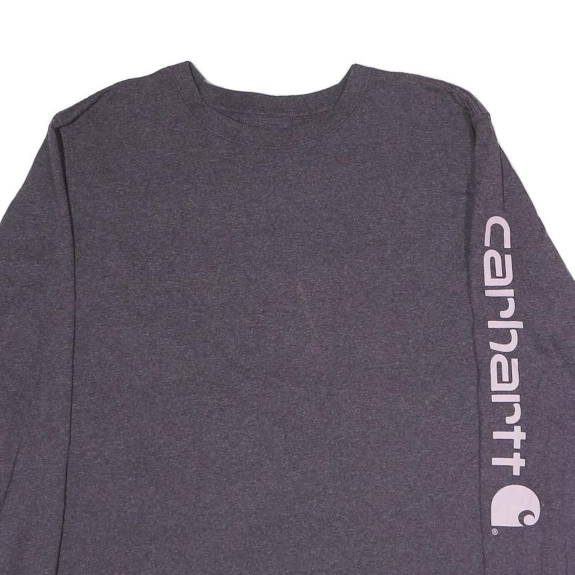 CARHARTT Womens Grey Long Sleeve Crew Neck T-Shirt XL Sleeve Print