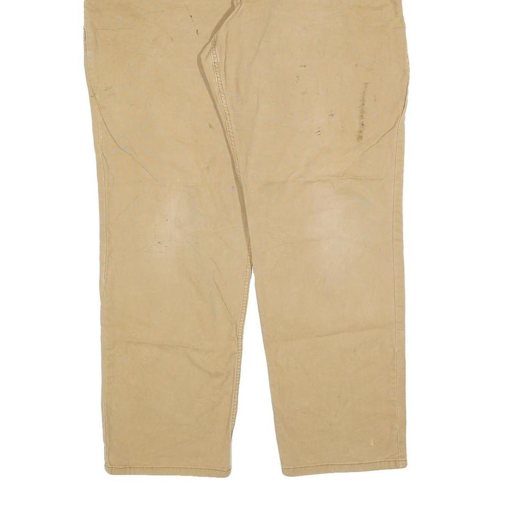 CARHARTT Mens Jeans Beige Relaxed Straight Denim W40 L32 Workwear Zip Closure