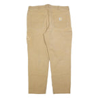 CARHARTT Mens Jeans Beige Relaxed Straight Denim W40 L32 Workwear Zip Closure
