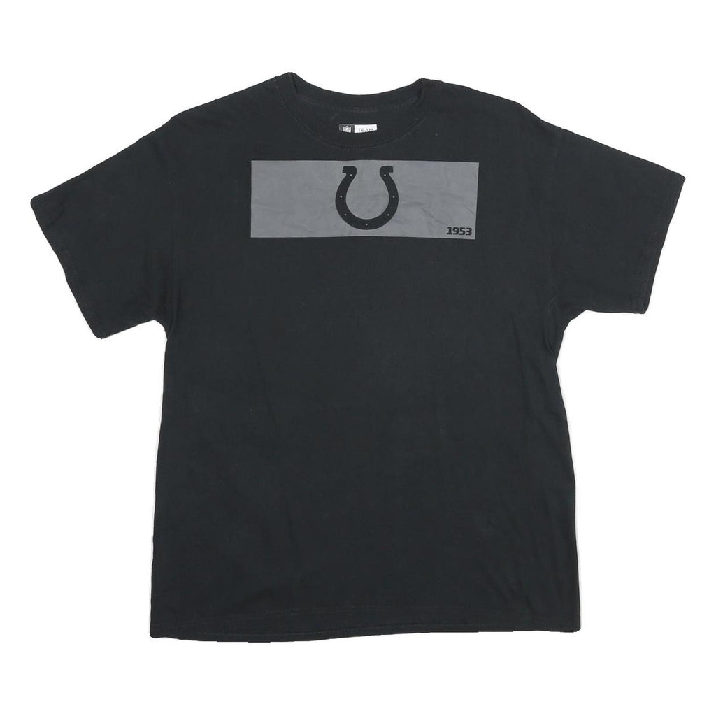 NFL Mens Black Graphic T-Shirt L Short Sleeve Crew Neck Cotton Casual