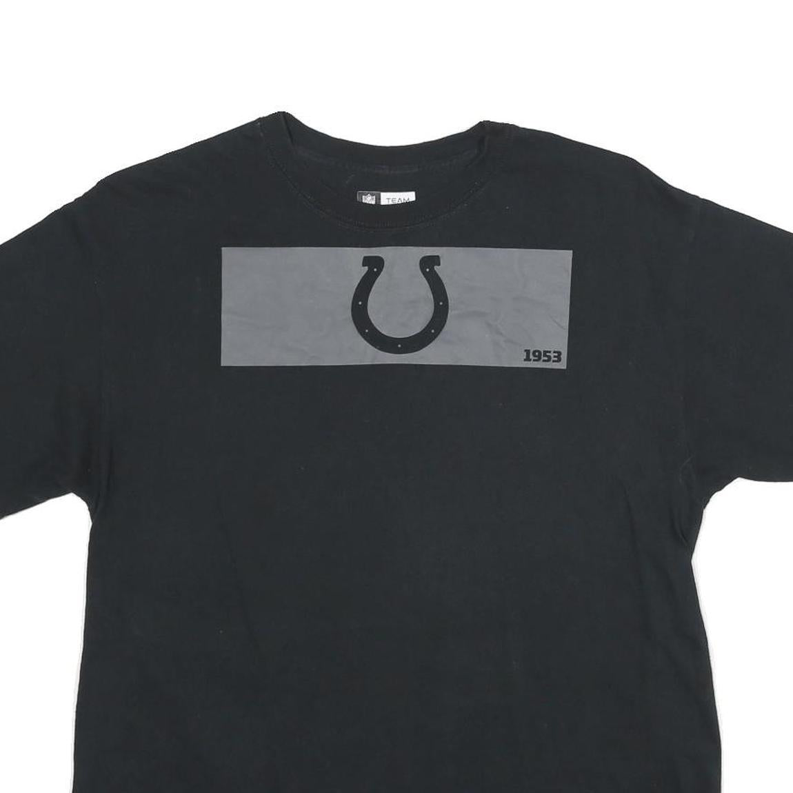 NFL Mens Black Graphic T-Shirt L Short Sleeve Crew Neck Cotton Casual