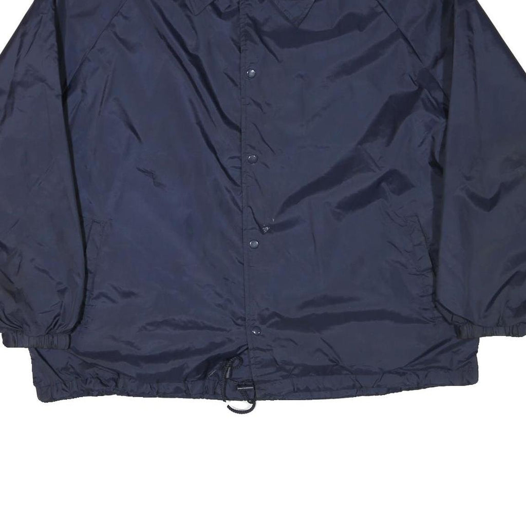 SIGMA Mens Navy Blue Coach Jacket L Nylon Plain Button Closure Casual Training