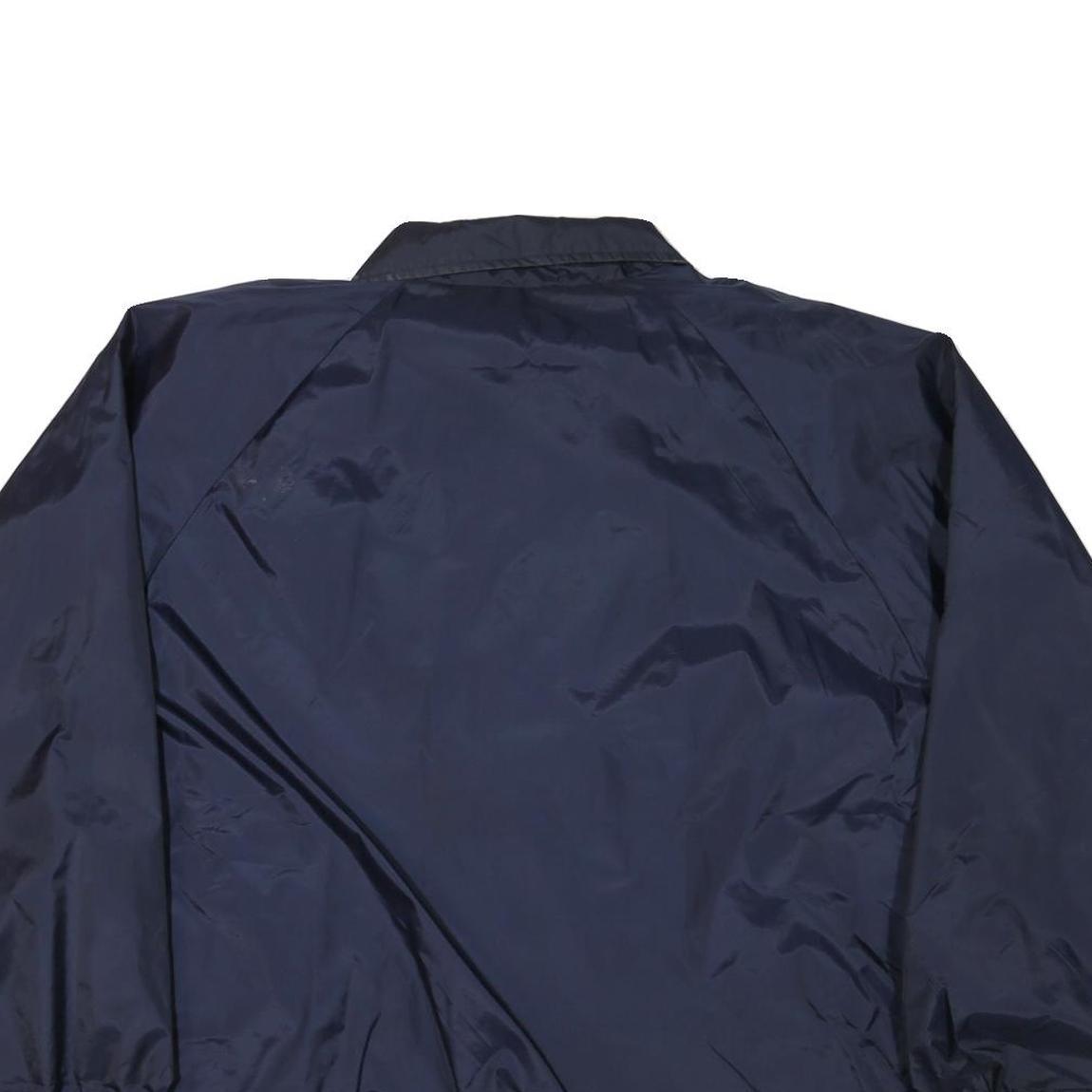 SIGMA Mens Navy Blue Coach Jacket L Nylon Plain Button Closure Casual Training