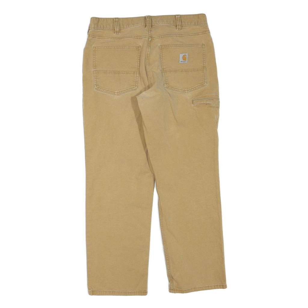 CARHARTT Mens Jeans Beige Regular Straight Denim W34 L27 Casual Workwear
