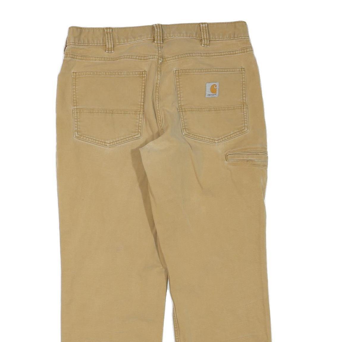 CARHARTT Mens Jeans Beige Regular Straight Denim W34 L27 Casual Workwear