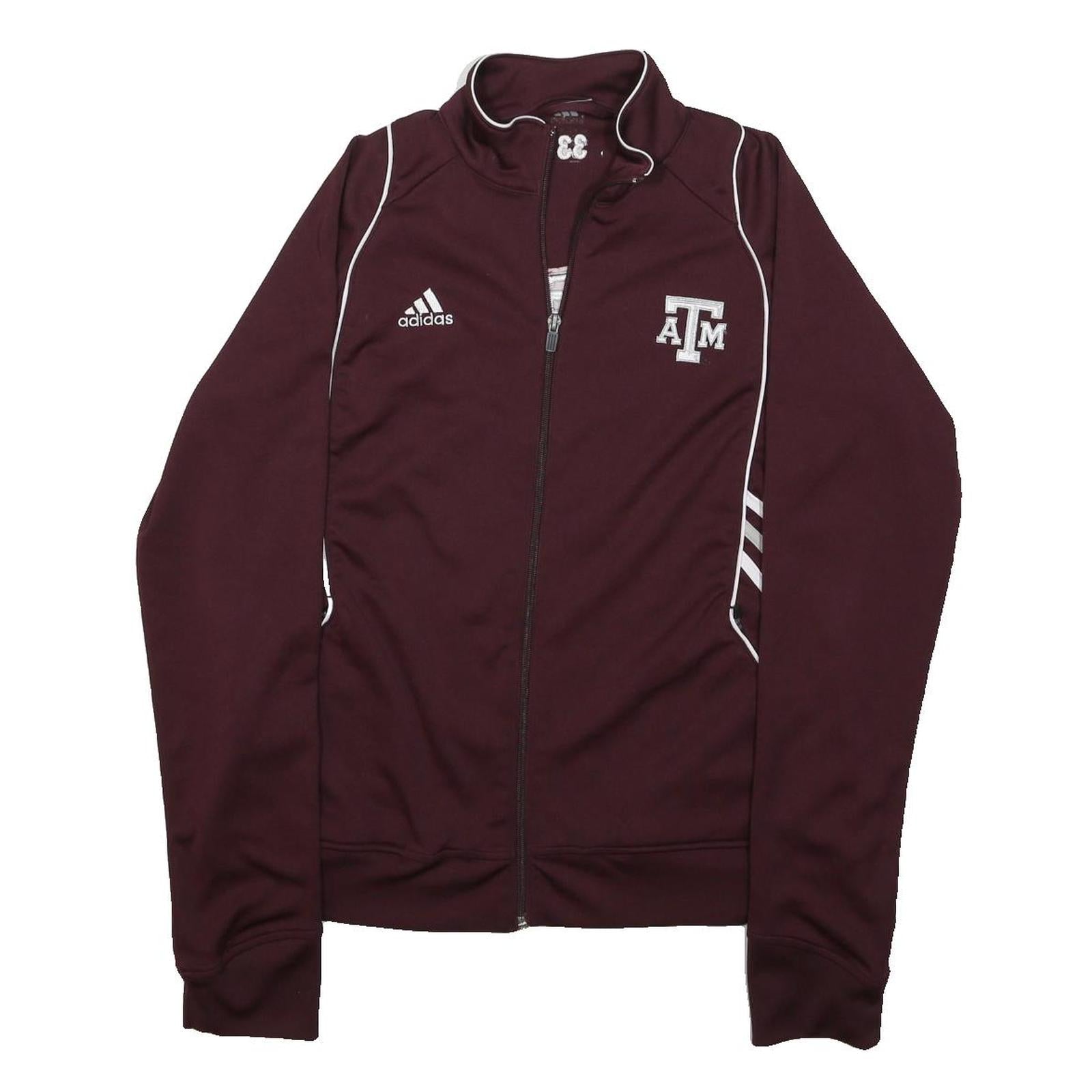 ADIDAS Mens Maroon Texas A&M Soccer Jacket S Cotton Blend Zip Track Top