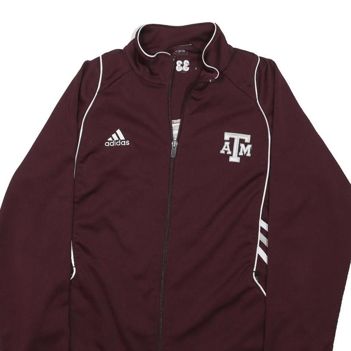 ADIDAS Mens Maroon Texas A&M Soccer Jacket S Cotton Blend Zip Track Top