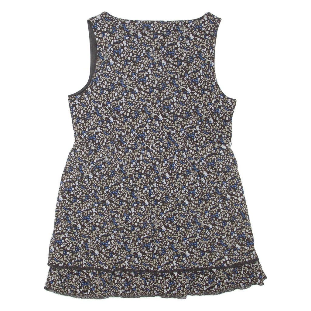 TOM TAILOR Womens Smock Vest Brown Sleeveless Floral M