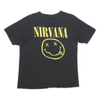 Mens Black Nirvana Graphic T-Shirt M Short Sleeve Crew Neck Cotton Blend