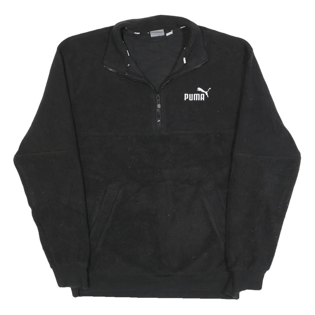 PUMA Mens Black Plain Pullover Polyester Jumper M Sportswear Lightweight