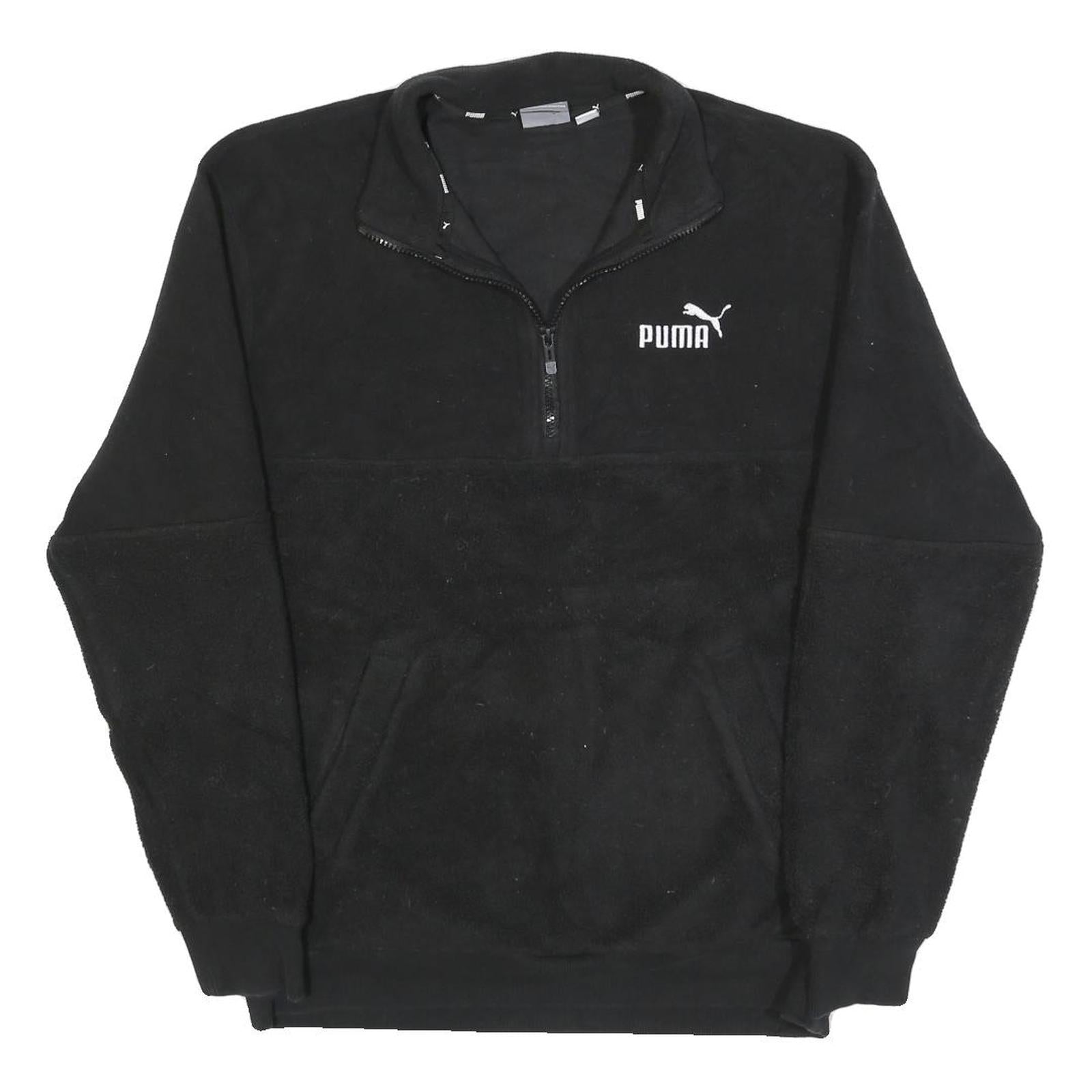 PUMA Mens Black Plain Pullover Polyester Jumper M Sportswear Lightweight
