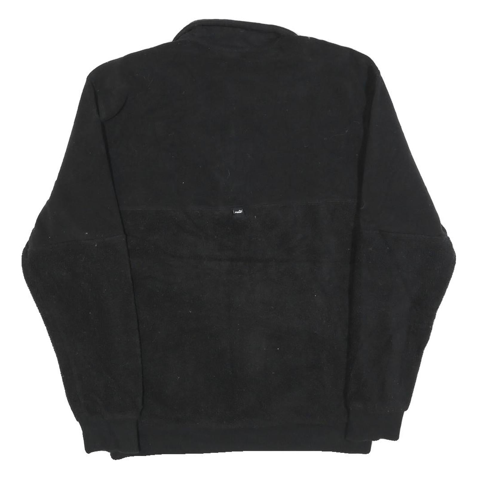 PUMA Mens Black Plain Pullover Polyester Jumper M Sportswear Lightweight