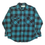 ST JOHNS BAY Mens Blue & Black Checked Shirt XL Casual Button-Down Long Sleeve
