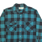 ST JOHNS BAY Mens Blue & Black Checked Shirt XL Casual Button-Down Long Sleeve