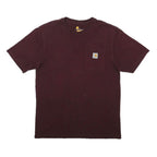 CARHARTT Mens Maroon Pocket T-Shirt M Short Sleeve Crew Neck Workwear Cotton