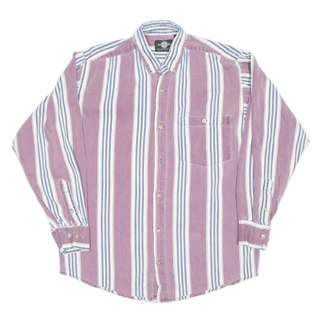 ANTANA Mens Shirt Purple Striped Long Sleeve M