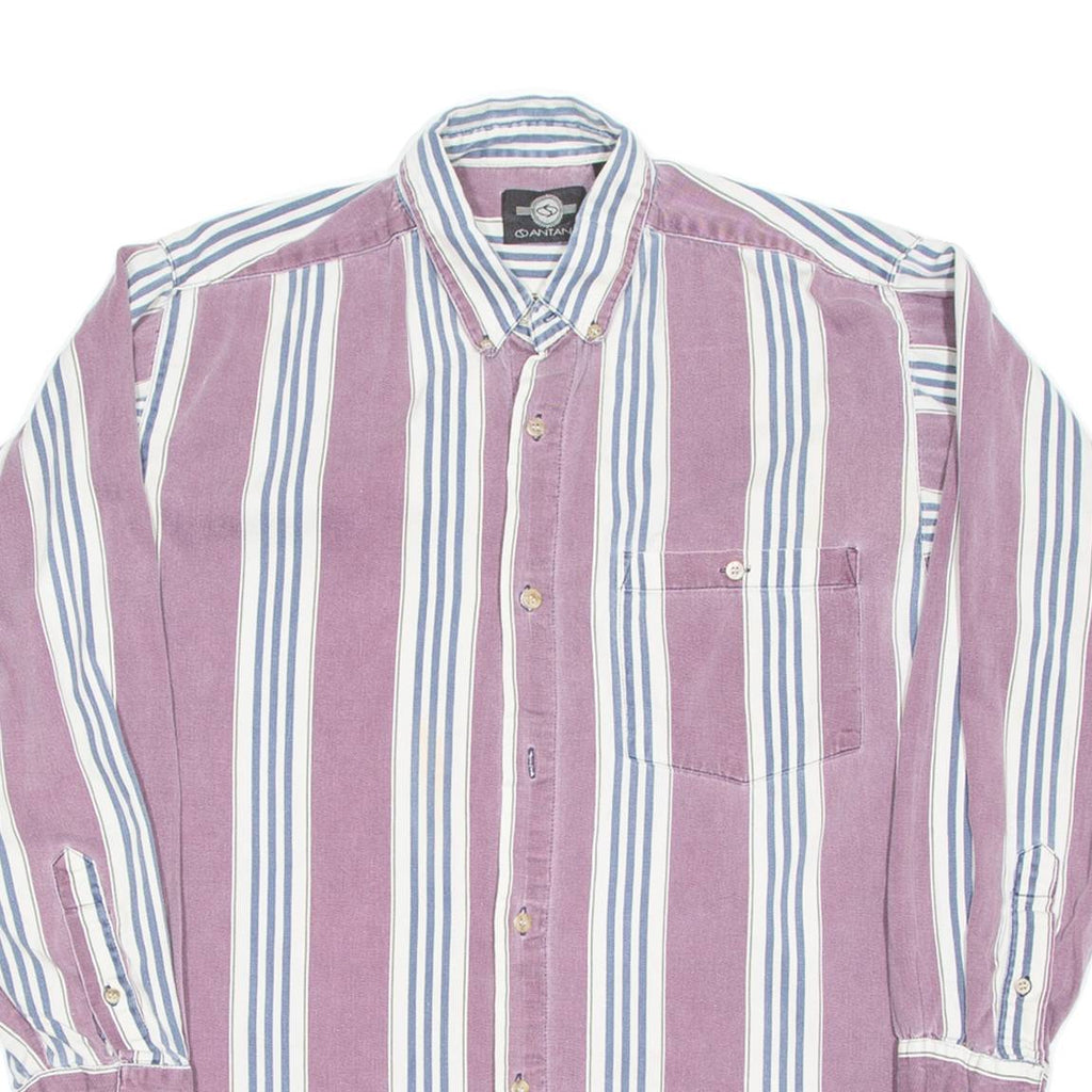 ANTANA Mens Shirt Purple Striped Long Sleeve M