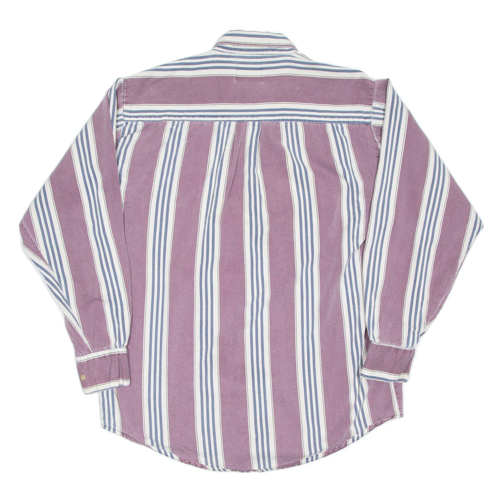 ANTANA Mens Shirt Purple Striped Long Sleeve M