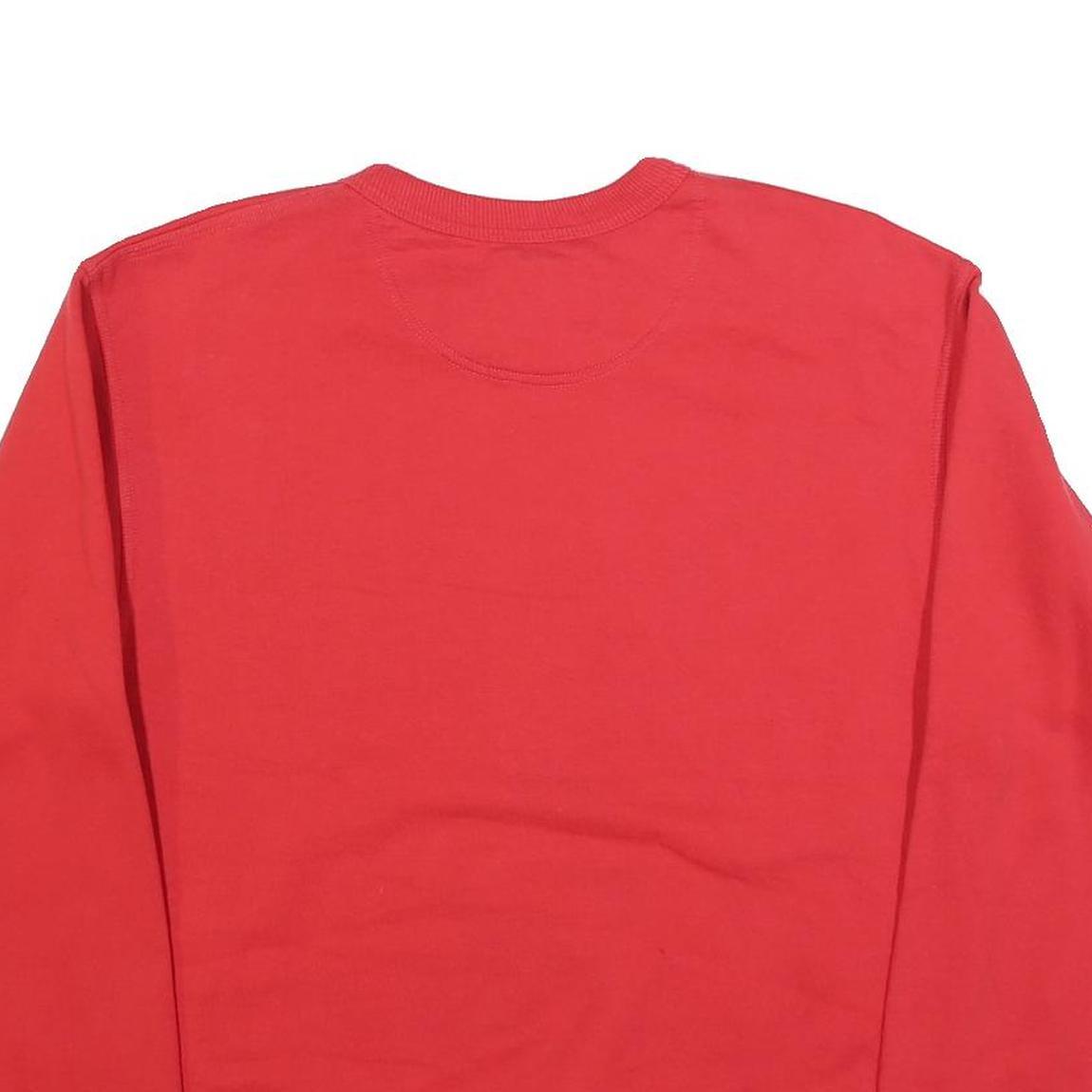 CHAMPION Mens Red Cotton Blend Crew Neck M Sweatshirt Pullover Plain Casual