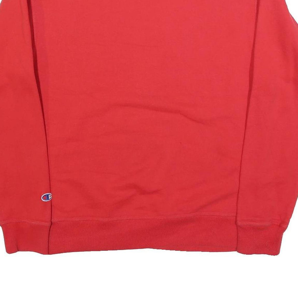 CHAMPION Mens Red Cotton Blend Crew Neck M Sweatshirt Pullover Plain Casual