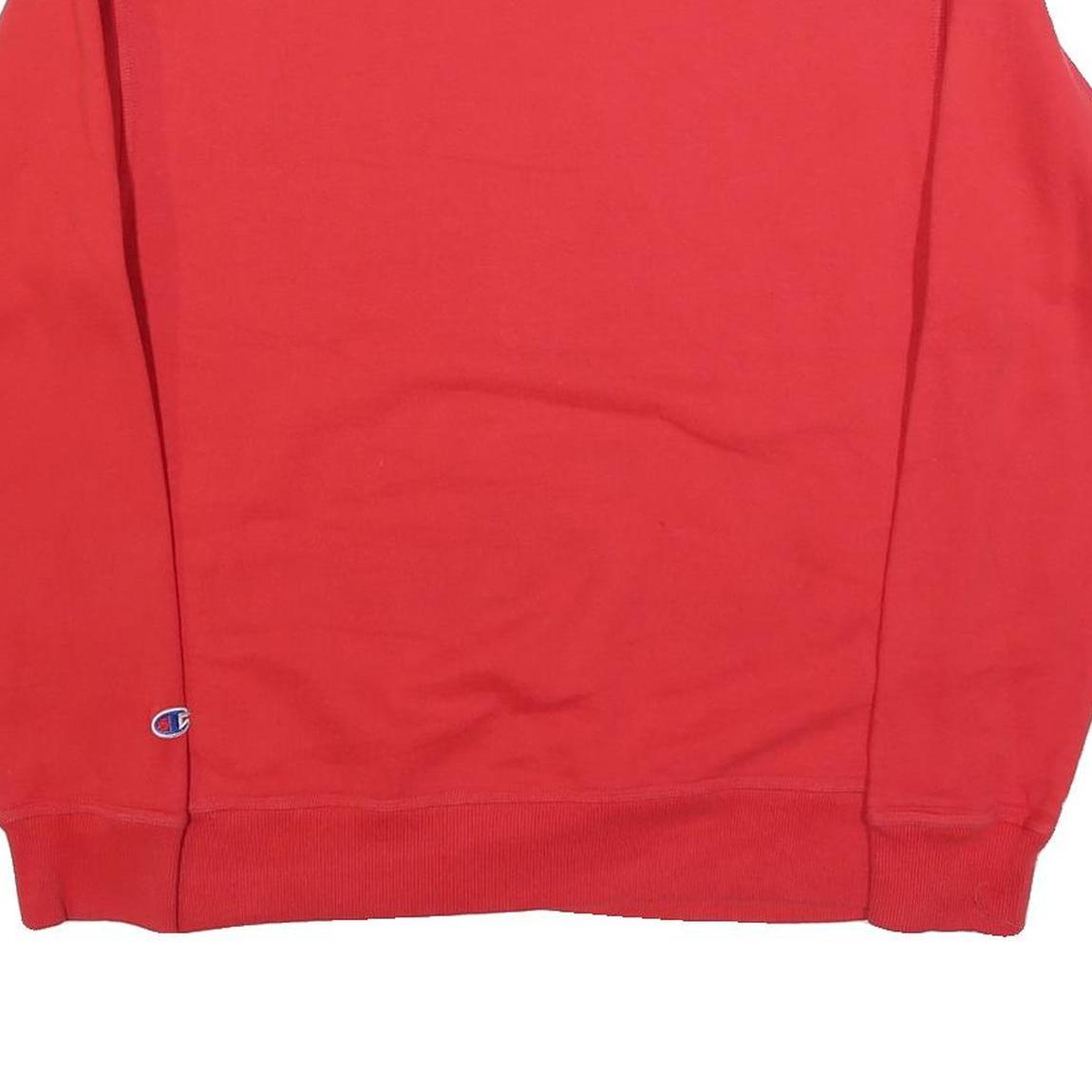 CHAMPION Mens Red Cotton Blend Crew Neck M Sweatshirt Pullover Plain Casual