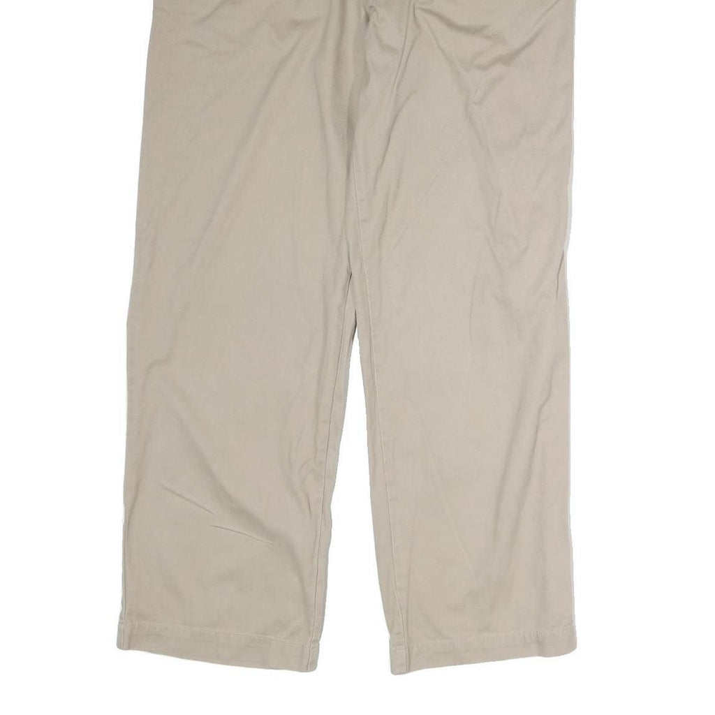 CHAPS Mens Cotton Blend Beige Regular Straight Trousers W36 L32 Casual Classic