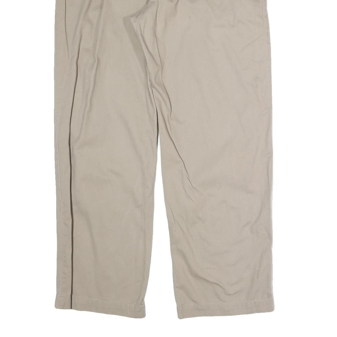 CHAPS Mens Cotton Blend Beige Regular Straight Trousers W36 L32 Casual Classic