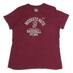 NIKE Womens Maroon Modesto Nuts Baseball Graphic T-Shirt 2XL Short Sleeve Crew