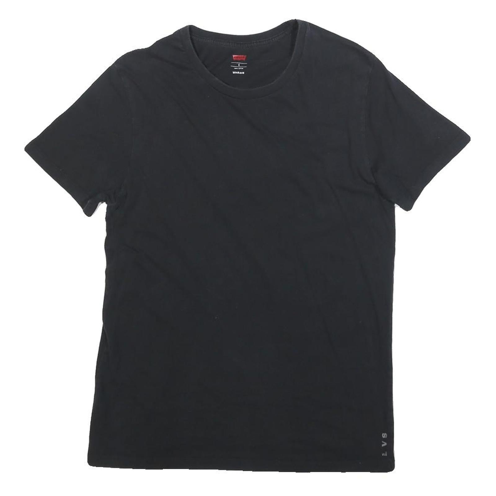 LEVI'S Mens Black Short Sleeve Crew Neck T-Shirt S Cotton Blend Classic Fit