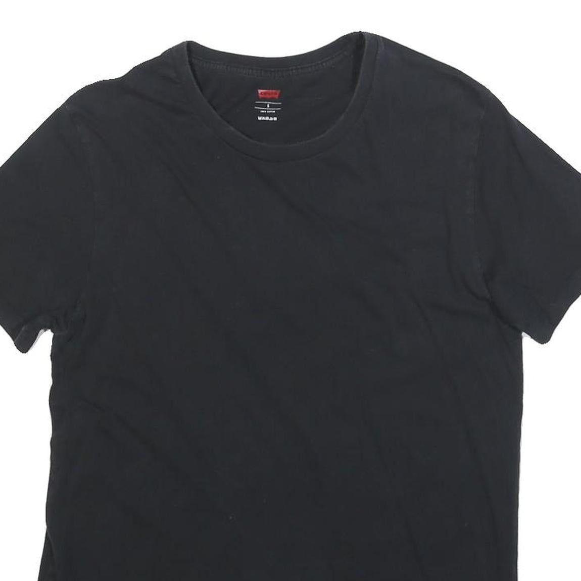 LEVI'S Mens Black Short Sleeve Crew Neck T-Shirt S Cotton Blend Classic Fit